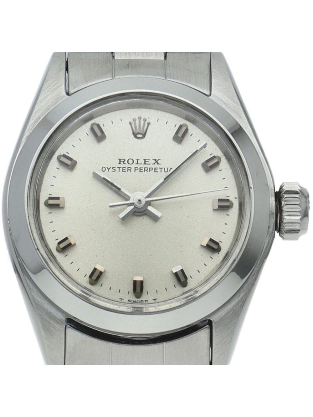 Rolex Oyster Perpetual Antique SS Watch Silver Polished